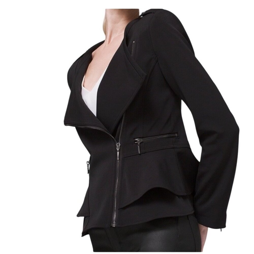 White House Black Market Essential Black Full Zip Moto Jacket